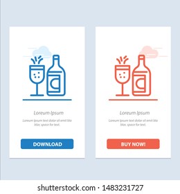Glass, Bottle, Easter, Drink  Blue and Red Download and Buy Now web Widget Card Template