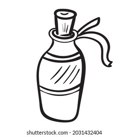 Glass Bottle with Elixir Vector Clip Art Illustration