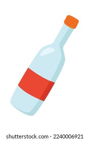 Glass bottle flat icon Garbage utilization and recycling. Vector illustration