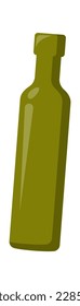 Glass bottle flat icon Trash sorting and utilization. Vector illustration