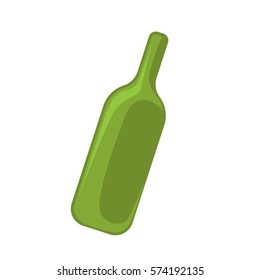 Glass bottle garbage or waste vector icon of isolated inorganic domestic litter or environment pollution element