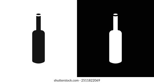 Glass bottle icon Flat fill set collection