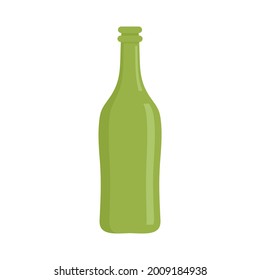 Glass bottle icon. Flat illustration of glass bottle vector icon isolated on white background