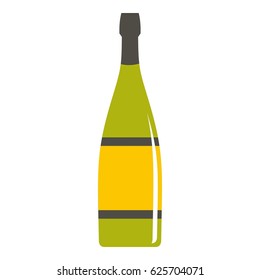 Glass bottle icon flat isolated on white background vector illustration