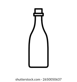Icono de botella de vidrio logotipo de arte de contorno delgado plano