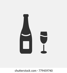 Glass and bottle icon illustration isolated vector sign symbol