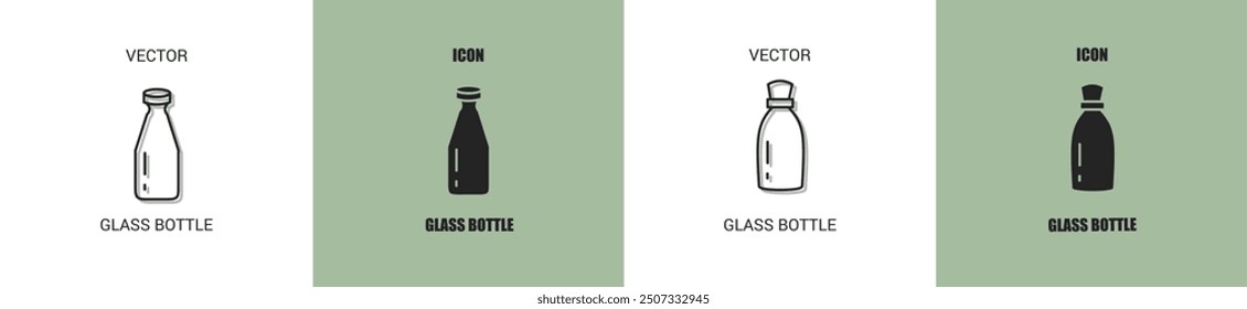 Glass bottle icon line. Glass bottle vector illustration.