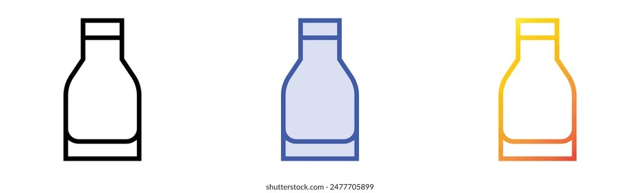 glass bottle icon. Linear, Blue Fill and Gradient Style Design Isolated On White Background