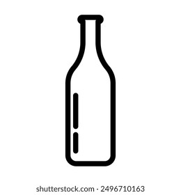 Glass bottle icon linear logo mark in black and white