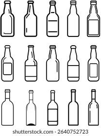 glass bottle icon minimalist art 