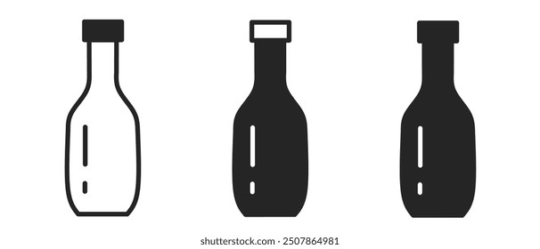 Glass bottle icon on white background. Vector logo glass bottle illustration.