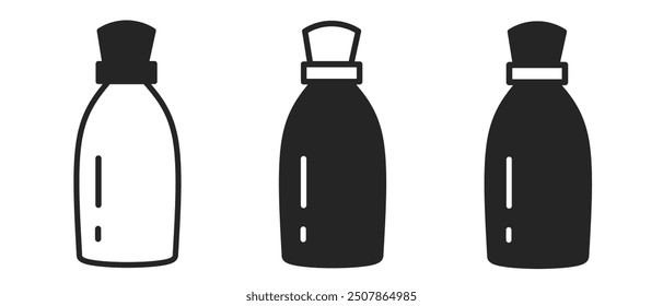 Glass bottle icon on white background. Vector logo glass bottle illustration.