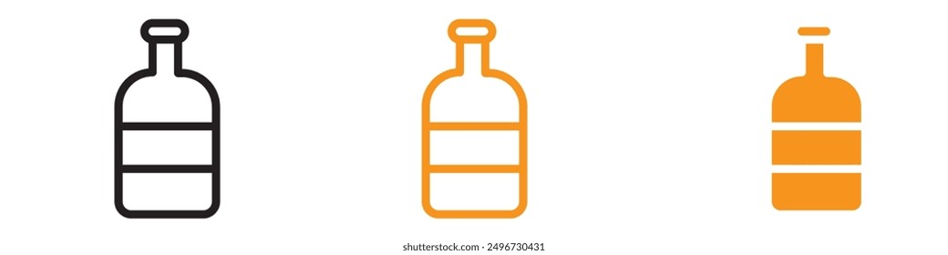 Glasflasche Icon Set Container Illustrationen für Getränke und Verpackungen