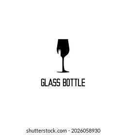 glass and bottle icon silhouette illustration