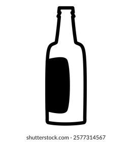 glass bottle icon, simple flat style, pictogram logo symbol vector illustration, isolated on white for mobile app