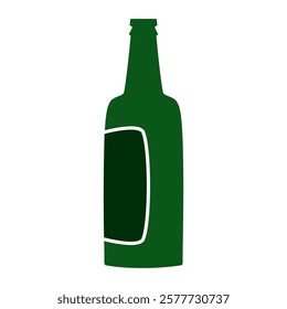 glass bottle icon, simple flat style, pictogram logo symbol vector illustration, isolated on white for mobile app