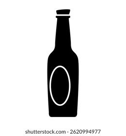 glass bottle icon, simple flat style, illustration, logo sign symbol pictogram template, for ui or ux isolated on white for mobile app, editable