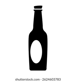 glass bottle icon, simple flat style, illustration, logo sign symbol pictogram template, for ui or ux isolated on white for mobile app, editable