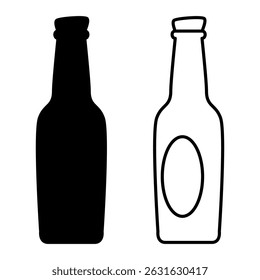 glass bottle icon, simple flat style, illustration, logo sign symbol pictogram template, for ui or ux isolated on white for mobile app, editable