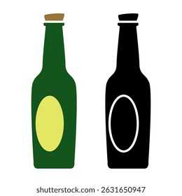 glass bottle icon, simple flat style, illustration, logo sign symbol pictogram template, for ui or ux isolated on white for mobile app, editable