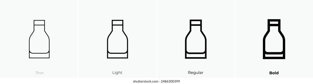 glass bottle icon. Thin, Light Regular And Bold style design isolated on white background