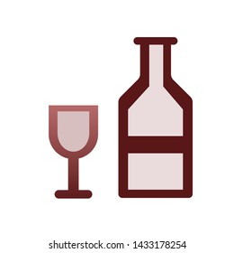 glass and bottle icon vector, symbol illustration.