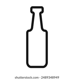 Glass bottle icon Vector symbol or sign set collection in black and white outline