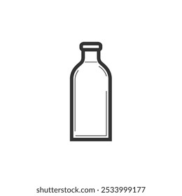 Glass bottle icon, bottle for water, juice, drinks.