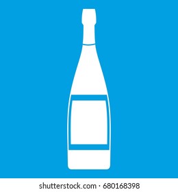Glass bottle icon white isolated on blue background vector illustration