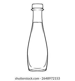 glass bottle line art illustration drawing
