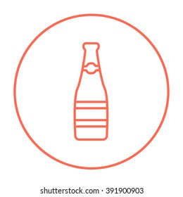 Glass bottle line icon.