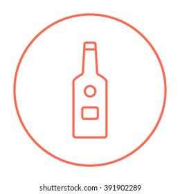 Glass bottle line icon.