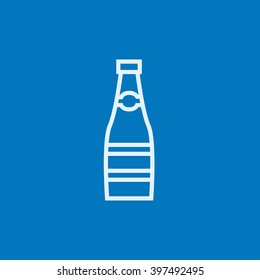 Icono de línea de botella de vidrio.