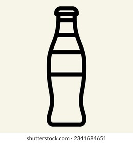 Icono de línea de botella de vidrio. Soda en la ilustración del vector del frasco aislada en blanco. Estilo de esquema de bebida diseñado para y aplicación. Eps 10.