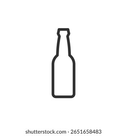 Glass bottle, linear icon. Beverage, packaging, or cosmetic container. Line with editable stroke.