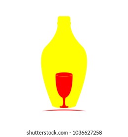glass and bottle logo design template