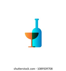 glass and bottle logo template vector illustration