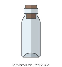 Glass bottle for medicines essential oils and vitamins color flat icon vector image design for health and wellness applications websites apps labels educational materials and packaging products