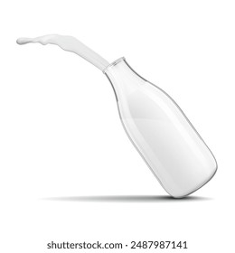 Glass bottle with milk. Vector illustration