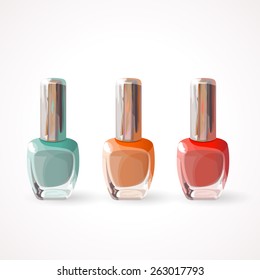 Glass bottle of nail polish. Eps 10