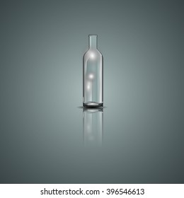 Glass Bottle on a grey background. Vector illustration EPS 10