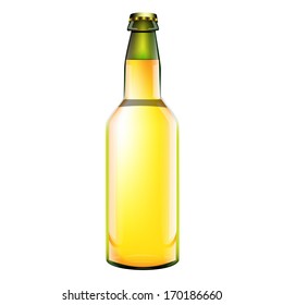 Glass bottle on white background 