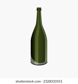 Glass bottle on white background