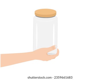 Glass bottle on a white background.