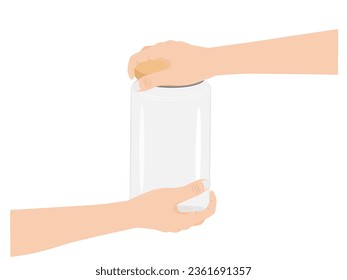 Glass bottle on a white background.