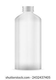 Botella de vidrio sobre fondo blanco. Ilustración vectorial.
