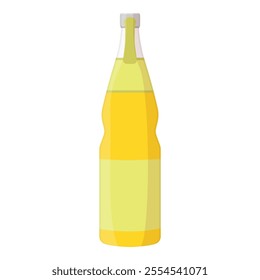 Glass bottle of orange juice isolated on white background. Vector