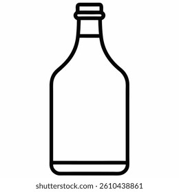 Glass Bottle outline icon on white background
