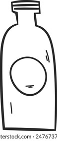 Glass Bottle Outline Vector Illustration