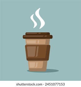 Glass bottle packaging for hot or cold drinks isolated on a transparent background in vector format.